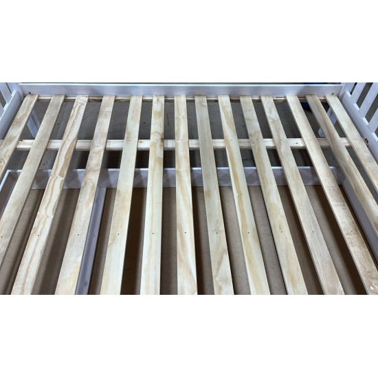 Litera de pino en color Blanco Lavado - Litera de Madera de 135x190  Literas madera