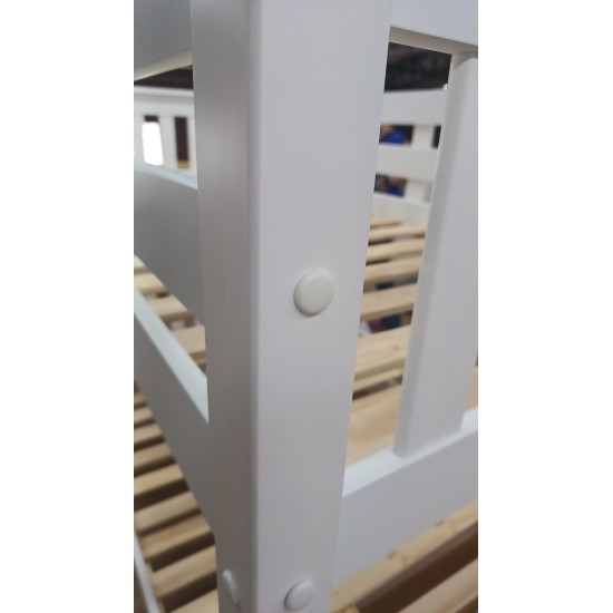 Litera de pino en color Blanco Lavado - Litera de Madera de 90x190  Literas madera