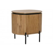 Mesita de noche paulownia metal