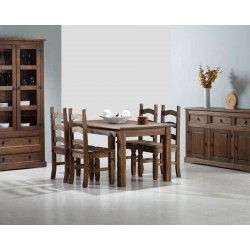 Conjunto de mesa extensible y sillas comedor rústico Modelo Nuevo Arizona 