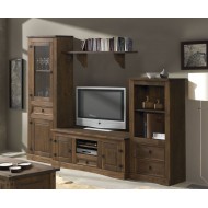 Composición salón-comedor rústico nogal Nuevo Arizona II