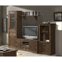 Composición salón-comedor rústico nogal Nuevo Arizona II