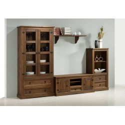 Composición salón-comedor rústico nogal Nuevo Arizona I