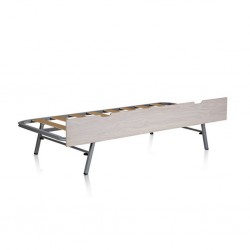 Litera Tres Camas Pino Blanco Lavado-Litera Juvenil Triple-Litera con Cama Nido