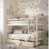 Litera juevenil dos camas con pack de cajones en Blanco Lavado