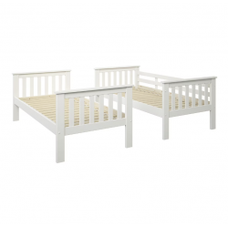 Litera madera de pino Blanco Lacado-Litera de Madera de 90x190 Lacada-Litera juvenil Blanca