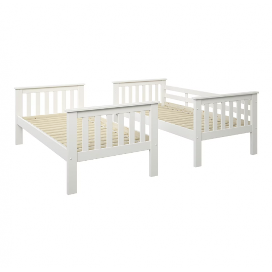 Litera de pino lacada en color Blanco - Litera de Madera de 90x190  Literas madera