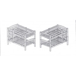 Litera juevenil dos camas con pack de cajones en Blanco Lavado