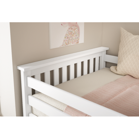 Litera de pino lacada en color Blanco - Litera de Madera de 90x190  Literas madera