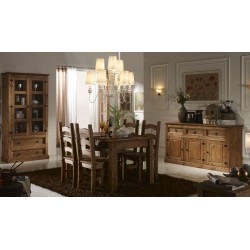 Conjunto salón-comedor rústico cera nogal Veracruz III