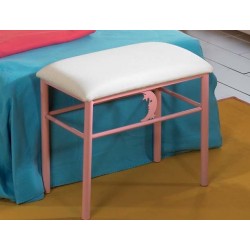 Banqueta para pie de came de forja color rosa Abner