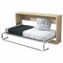 Cama Abatible Horizontal Plegable de Pared de 90x190 Color Blanco y Cambriam