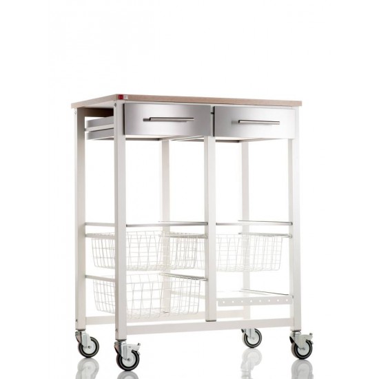 Verdulero Onda Doble Blanco Carritos verduleros metálicos