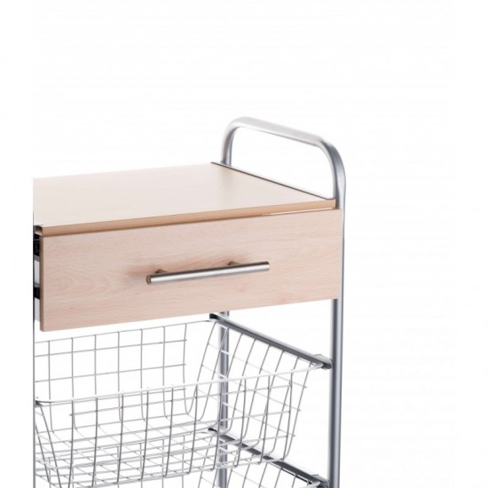 Carrito verdulero de cocina Alesia color Haya Carritos verduleros metálicos