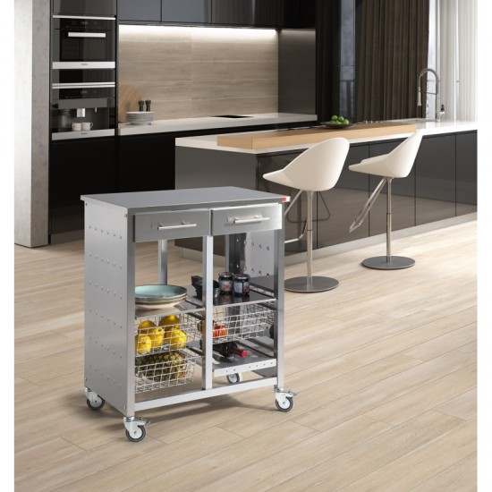 Verdulero doble de cocina MALMÖ INOX Carritos verduleros metálicos