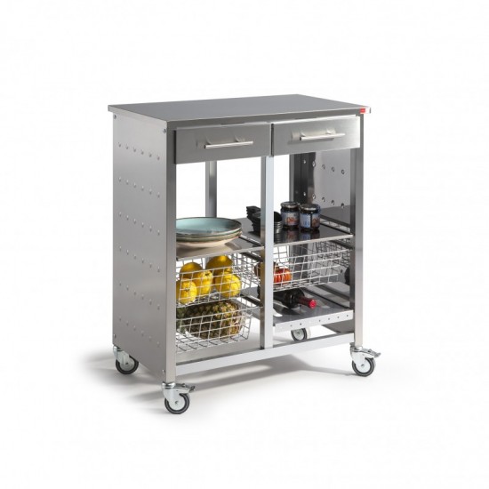 Verdulero doble de cocina MALMÖ INOX Carritos verduleros metálicos