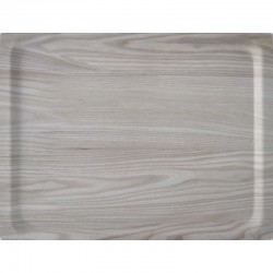 Carrito camarera estructura metálica negra bandejas color fresno 