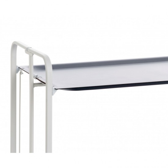 Carrito auxiliar con ruedas Bauhaus armazón blanco 2 bandejas gris Carrito auxiliar Bauhaus armazón metálico color blanco