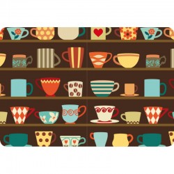 Carrito auxiliar con ruedas Bauhaus estructura blanca bandejas decoradas