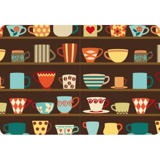 Carrito auxiliar con ruedas Bauhaus estructura blanca bandejas decoradas