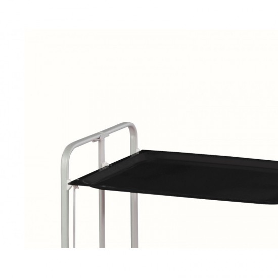 Carrito camarera Bauhaus armazón gris 2 bandejas negras  Carrito auxiliar Bauhaus metálico gris