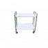 Carrito auxiliar con ruedas Bahuaus armazón cromado 2  bandejas blancas
