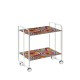 Carrito auxiliar con ruedas Bauhaus estructura blanca bandejas decoradas