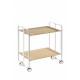 Carrito auxiliar con ruedas  Bauhaus armazón blanco 2 bandejas haya Carrito auxiliar Bauhaus armazón metálico color blanco