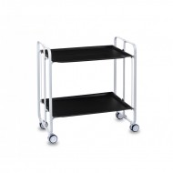 Carrito auxiliar con ruedas  Bauhaus armazón blanco 2 bandejas color negro