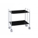 Carrito auxiliar con ruedas  Bauhaus armazón blanco 2 bandejas negras Carrito auxiliar Bauhaus armazón metálico color blanco
