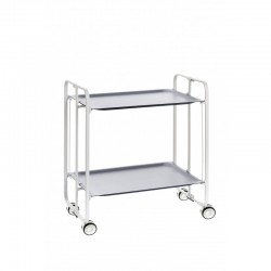 Carrito auxiliar con ruedas Bauhaus armazón blanco 2 bandejas gris