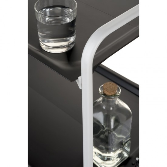 Carrito auxiliar con ruedas  Bauhaus armazón blanco 2 bandejas negras Carrito auxiliar Bauhaus armazón metálico color blanco