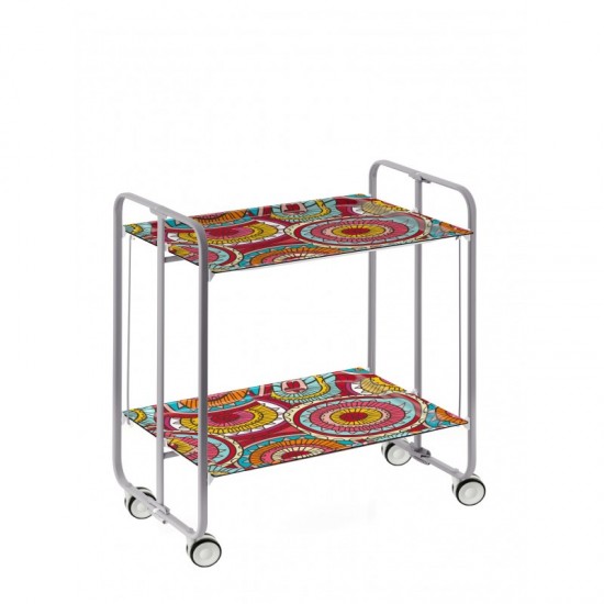 Carrito auxiliar con ruedas Bauhaus armazón gris 2 bandejas Carrito auxiliar Bauhaus metálico gris