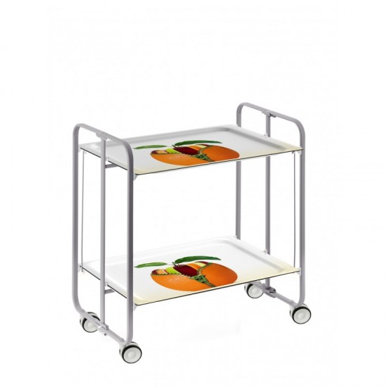 Carrito auxiliar con ruedas Bauhaus armazón gris 2 bandejas Carrito auxiliar Bauhaus metálico gris