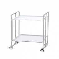 Carrito auxiliar con ruedas Bauhaus armazón gris 2 bandejas blancas