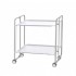 Carrito auxiliar con ruedas Bauhaus armazón gris 2 bandejas blancas