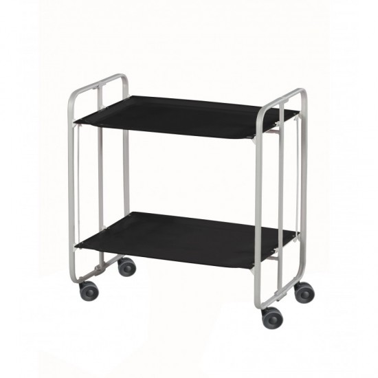 Carrito camarera Bauhaus armazón gris 2 bandejas negras  Carrito auxiliar Bauhaus metálico gris