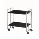Carrito camarera Bauhaus armazón gris 2 bandejas negras  Carrito auxiliar Bauhaus metálico gris