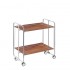 Carrito camarera Bauhaus armazón gris 2 bandejas color cedro