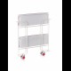 Carrito auxiliar con ruedas Bauhaus armazón blanco bandejas decoradas