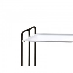 Carrito auxiliar con ruedas Bahuaus armazón negro 2 bandejas blancas 