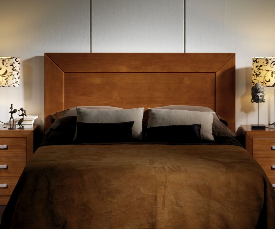Cabecero de cama de madera para de 135 cm en color marrón envejecido Nala