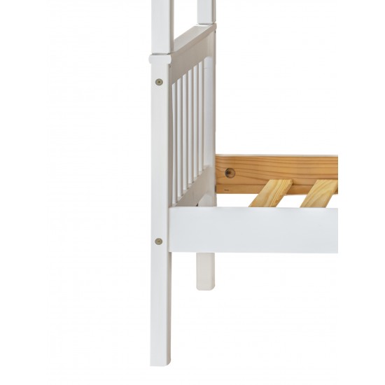 Litera de pino lacada en color Blanco - Litera de Madera de 90x190  Literas madera