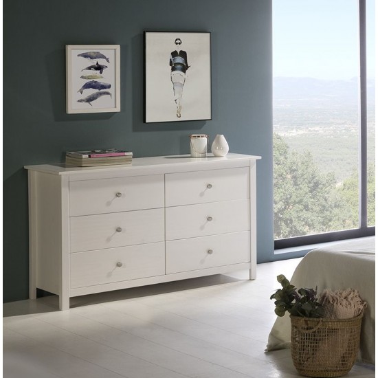 Comoda dormitorio blanca seis cajones Modelo Elena Cómodas y tocadores dormitorio