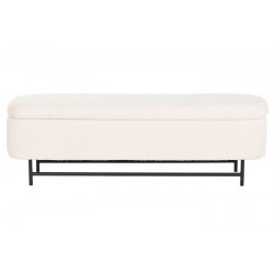 Banqueta pie de cama con brazos tapizada borreguitoModelo Keray 