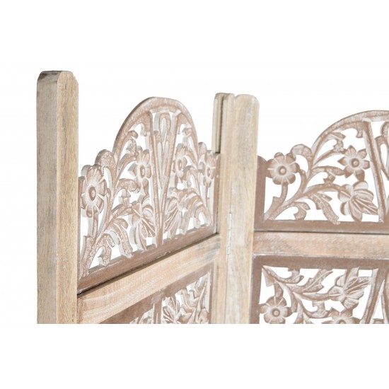 Biombo blanco madera tallada Yedra Biombos y Parabanes 