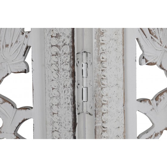 Biombo blanco madera tallada Circulo Biombos y Parabanes 