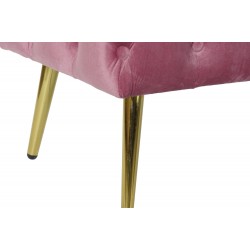 Banqueta pie de cama metal tapizada terciopelo Wine