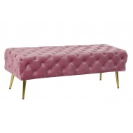 Banqueta pie de cama metal tapizada terciopelo Wine