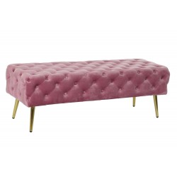 Banqueta pie de cama metal tapizada terciopelo Wine